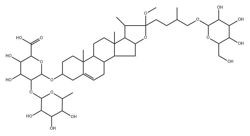 (3beta,22alpha)-26-(beta-glucopyranosyloxy)-22-methoxyfurost-5-en-3-yl 2-O-(6-deoxy-alpha-mannopyranosyl)-beta-glucopyranosiduronic acid