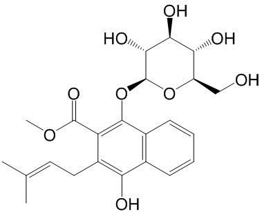 1,4-Dihydroxy-2-carbomethoxy-3-prenylnaphthalene-1-O-beta-glucopyranoside