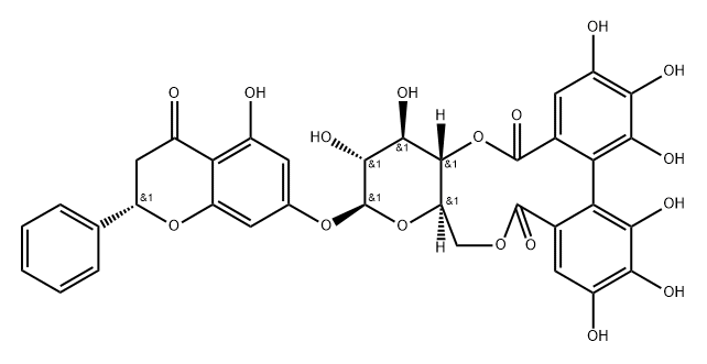 Pinocembrin 7-O-(4'',6''-hexahydroxydiphenoyl)-beta-D-glucose