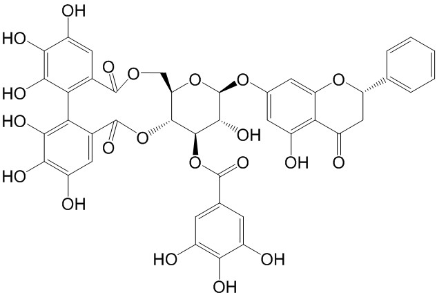 Pinocembrin 7-O-(3''-galloyl-4'',6''-(S)-hexahydroxydiphenoyl)-beta-D-glucose