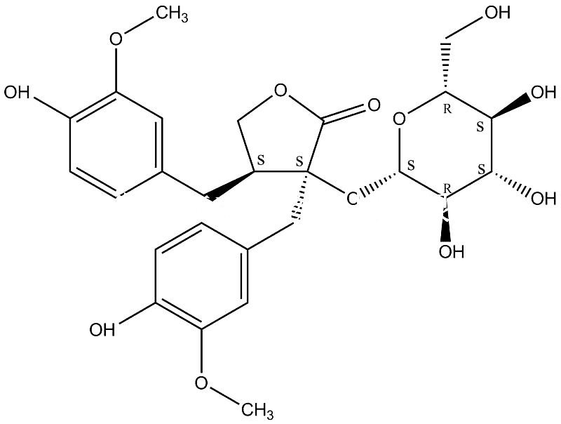 Nortrachelogenin-8'-O-beta-glucoside